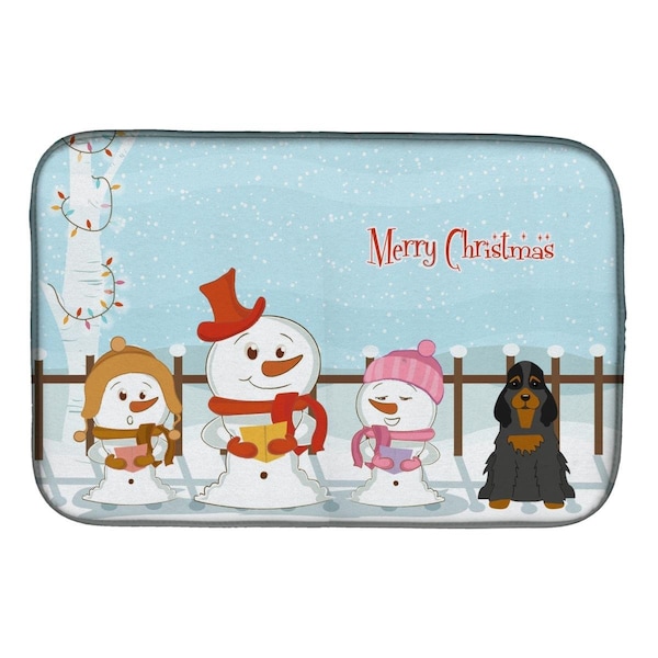 Carolines Treasures Merry Christmas Carolers Cocker Spaniel Black Tan Dish Drying Mat - BB2424DDM