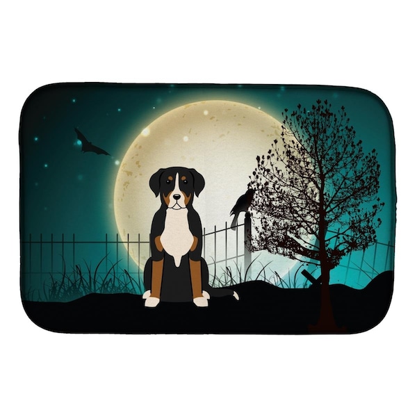 Carolines Treasures Halloween Scary Greater Swiss Mountain Dog Dish Drying Mat - BB2227DDM