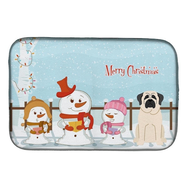 Carolines Treasures Merry Christmas Carolers Mastiff White Dish Drying Mat - BB2348DDM
