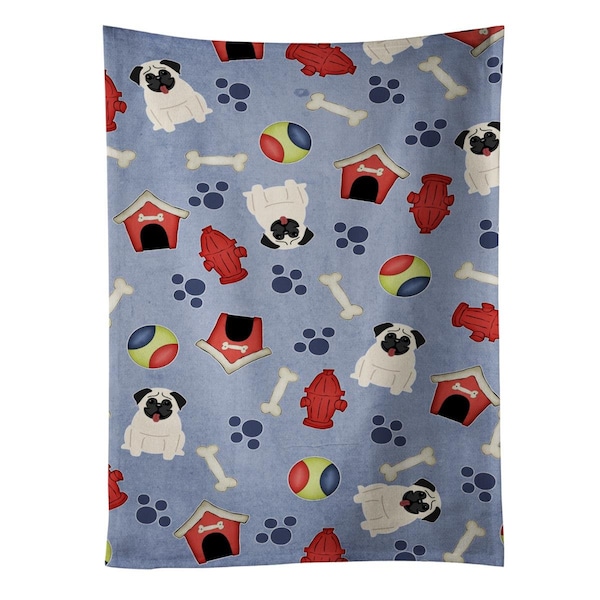 Carolines Treasures Dog House Collection Pug Cream Kitchen Towel - BB2617KTWL