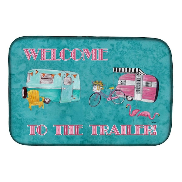 Carolines Treasures Welcome to the Trailer Dish Drying Mat - 8760DDM