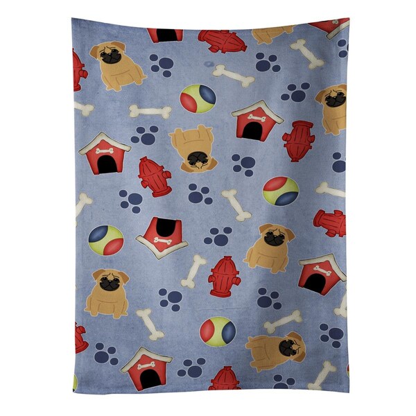 Carolines Treasures Dog House Collection Pug Brown Kitchen Towel - BB2620KTWL