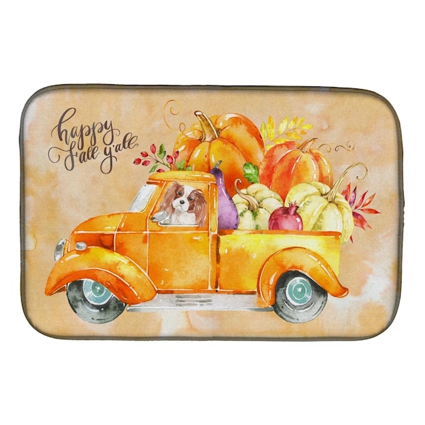 Carolines Treasures Fall Harvest Blenheim Cavalier Spaniel Dish Drying Mat - CK2650DDM