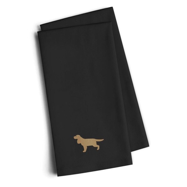 Carolines Treasures English Cocker Spaniel Black Embroidered Kitchen Towel, Set of 2 - BB3412BKTWE