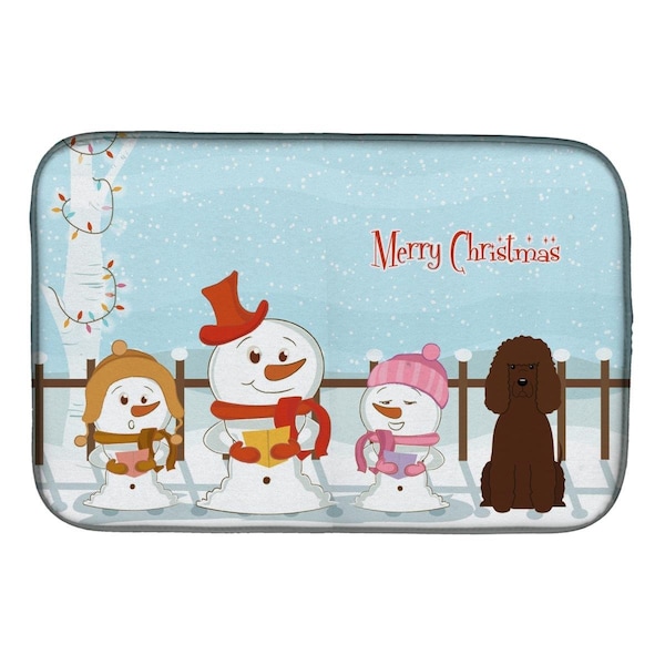 Carolines Treasures Merry Christmas Carolers Irish Water Spaniel Dish Drying Mat - BB2394DDM