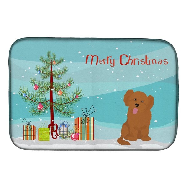 Carolines Treasures Shih Poo No.3 Christmas Tree Dish Drying Mat - CK3891DDM