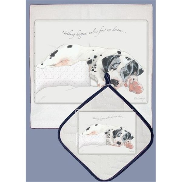 Pipsqueak Productions Pipsqueak Productions DP569 Great Dane Dish Towel And Pot Holder Set - DP569
