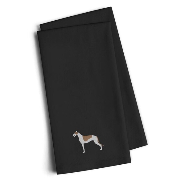 Carolines Treasures Greyhound Black Embroidered Kitchen Towel, Set of 2 - BB3405BKTWE
