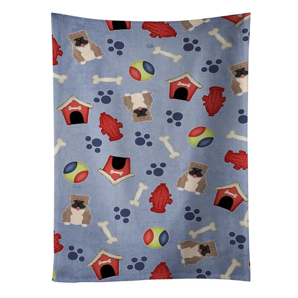 Carolines Treasures Dog House Collection English Bulldog Grey Brindle Kitchen Towel - BB2739KTWL