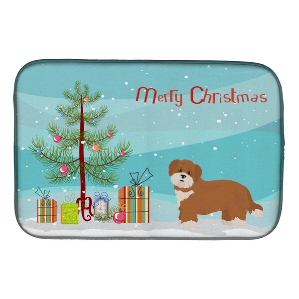 Carolines Treasures Shorkie No.2 Christmas Tree Dish Drying Mat - CK3876DDM