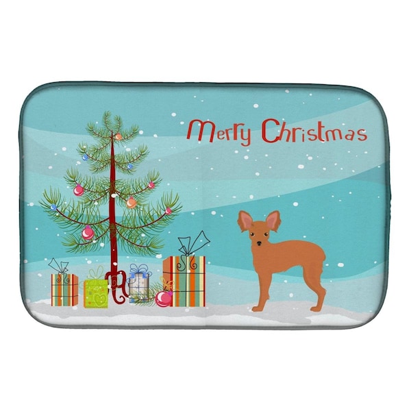 Carolines Treasures Russkiy Toy or Russian Toy Terrier Christmas Tree Dish Drying Mat - CK3484DDM