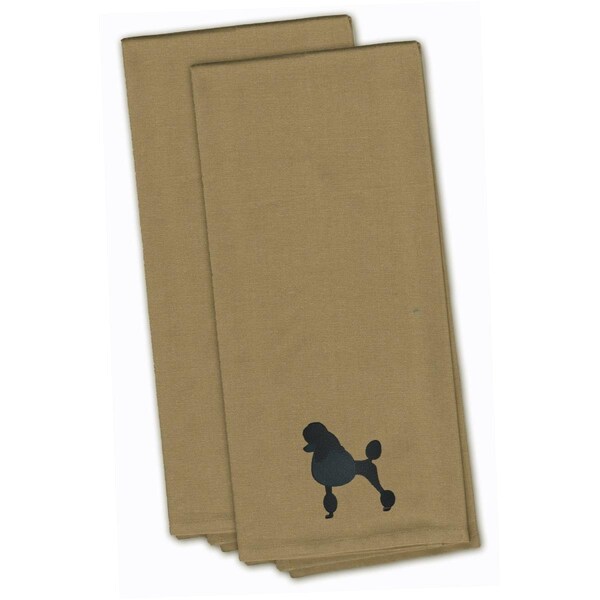 Carolines Treasures Poodle Tan Embroidered Kitchen Towel - BB3439TNTWE