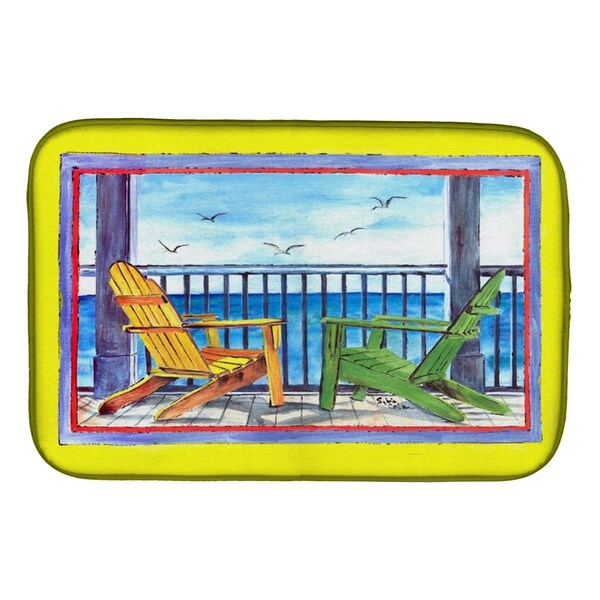 Carolines Treasures Adirondack Chairs Yellow Dish Drying Mat - 8085DDM