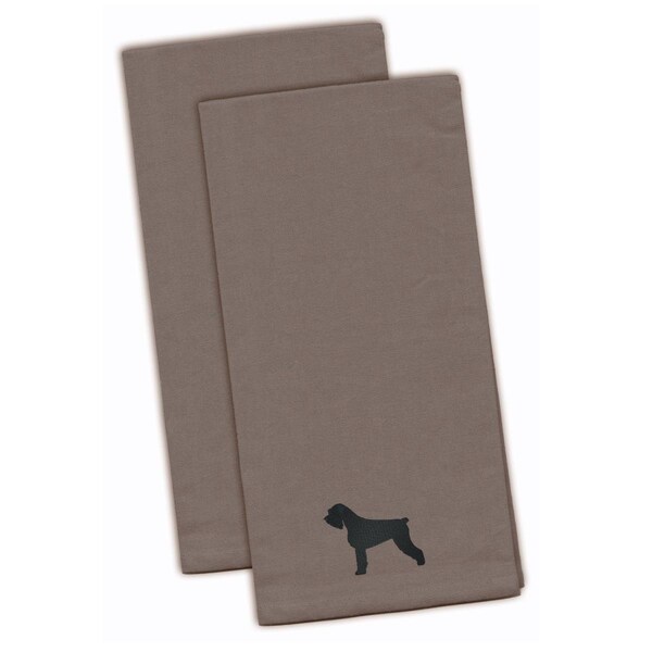 Carolines Treasures Giant Schnauzer Gray Embroidered Kitchen Towel - BB3473GYTWE