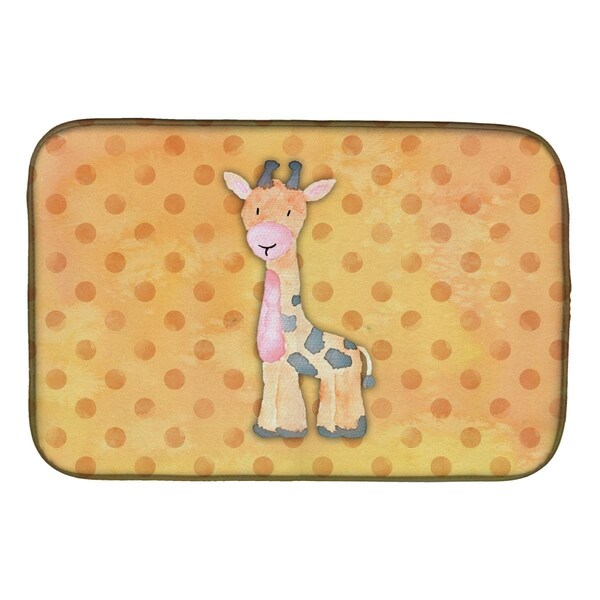 Carolines Treasures Polkadot Griaffe Watercolor Dish Drying Mat - BB7373DDM