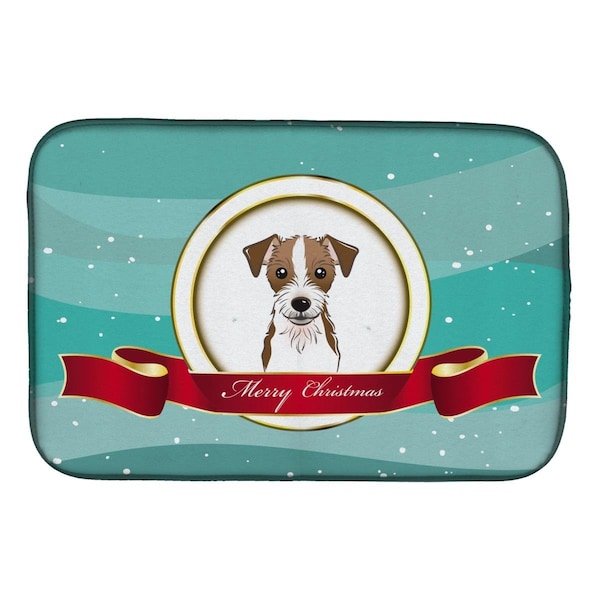 Carolines Treasures Jack Russell Terrier Merry Christmas Dish Drying Mat - BB1512DDM