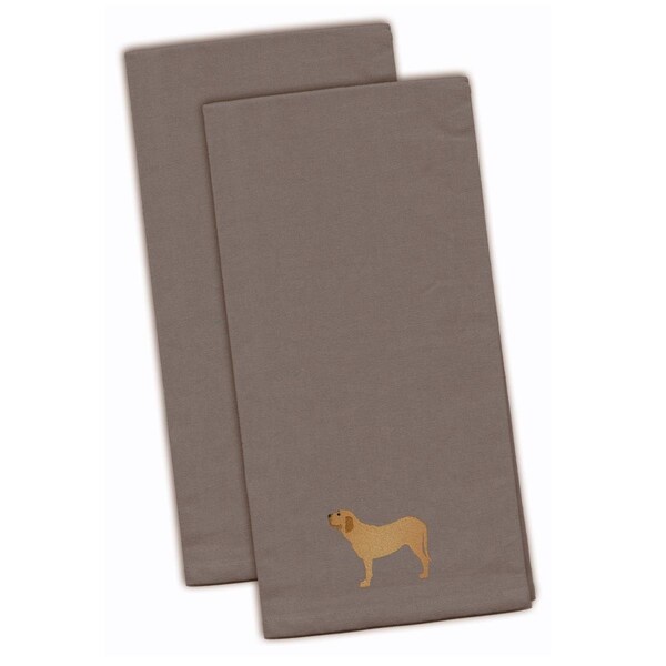 Carolines Treasures Fila Brasileiro Gray Embroidered Kitchen Towel - BB3479GYTWE