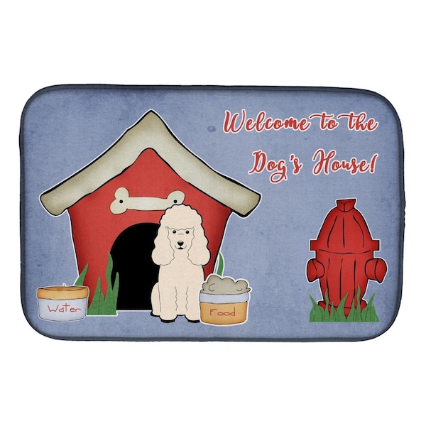 Carolines Treasures Dog House Collection Poodle White Dish Drying Mat - BB2824DDM