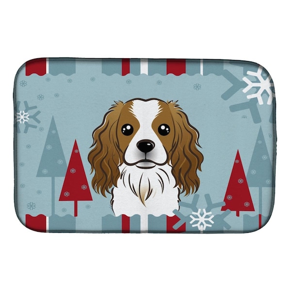 Carolines Treasures Winter Holiday Cavalier Spaniel Dish Drying Mat - BB1720DDM