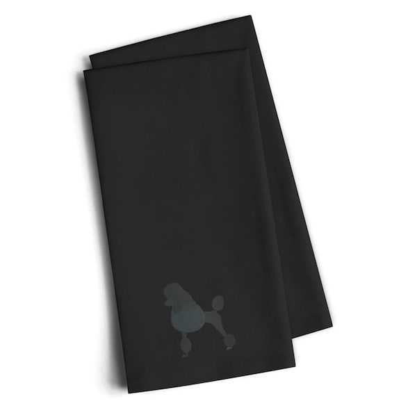 Carolines Treasures Poodle Black Embroidered Kitchen Towel, Set of 2 - BB3439BKTWE
