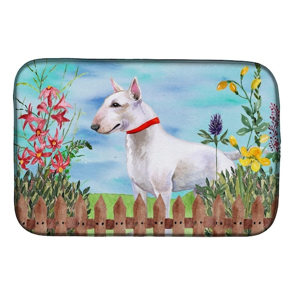 Carolines Treasures Bull Terrier Spring Dish Drying Mat - CK1255DDM
