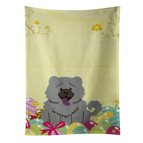 Carolines Treasures Easter Eggs Chow Chow Blue Kitchen Towel - BB6139KTWL