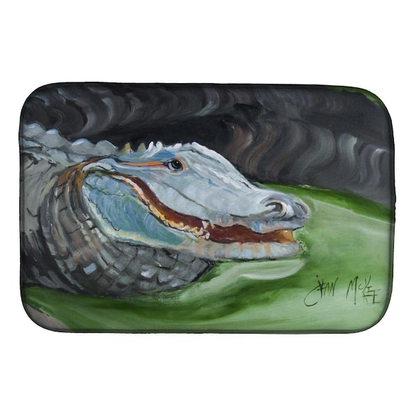 Carolines Treasures Blue Alligator Dish Drying Mat - JMK1003DDM