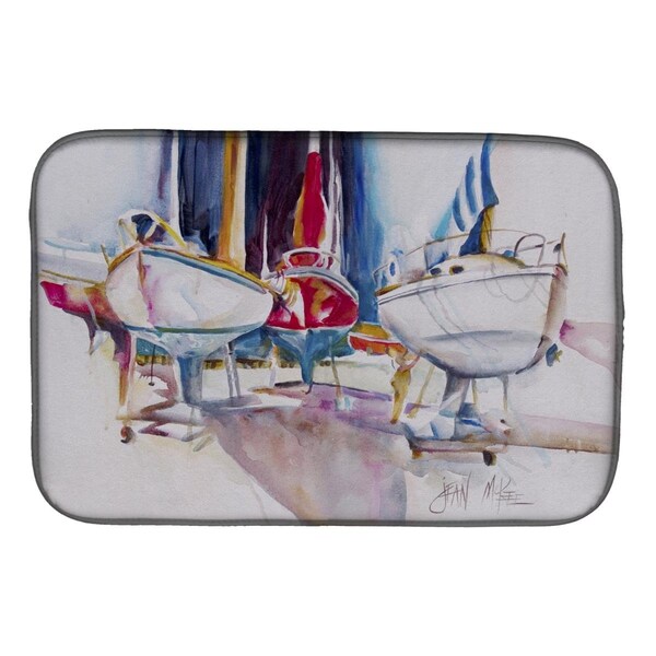 Carolines Treasures Sailboats in Dry Dock Dish Drying Mat - JMK1039DDM