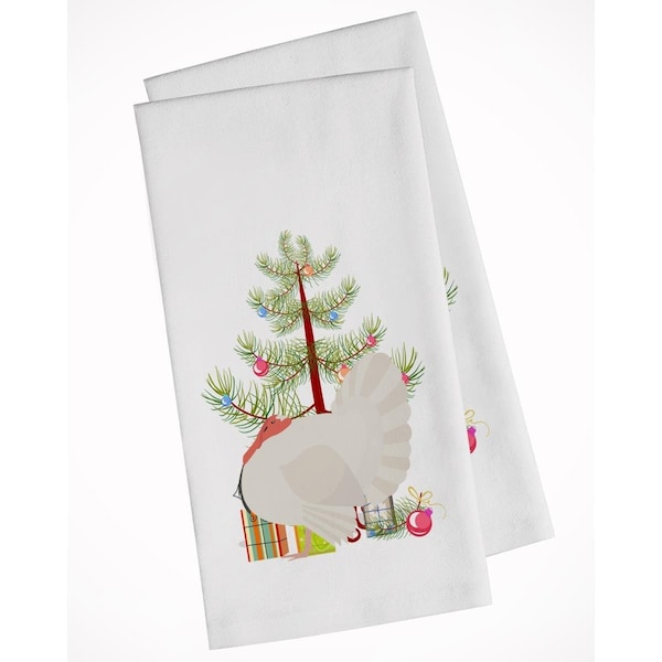 Carolines Treasures White Holland Turkey Christmas White Kitchen Towel, 2PK - BB9350WTKT