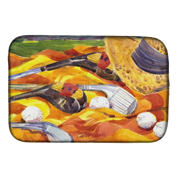 Carolines Treasures Golf Clubs Golfer Dish Drying Mat - 6063DDM