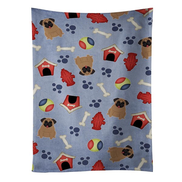 Carolines Treasures Dog House Collection Pug Brown Kitchen Towel - BB2618KTWL