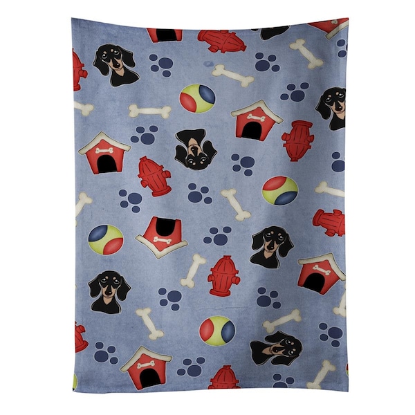 Carolines Treasures Dog House Collection Smooth Black & Tan Dachshund Kitchen Towel - BB3994KTWL