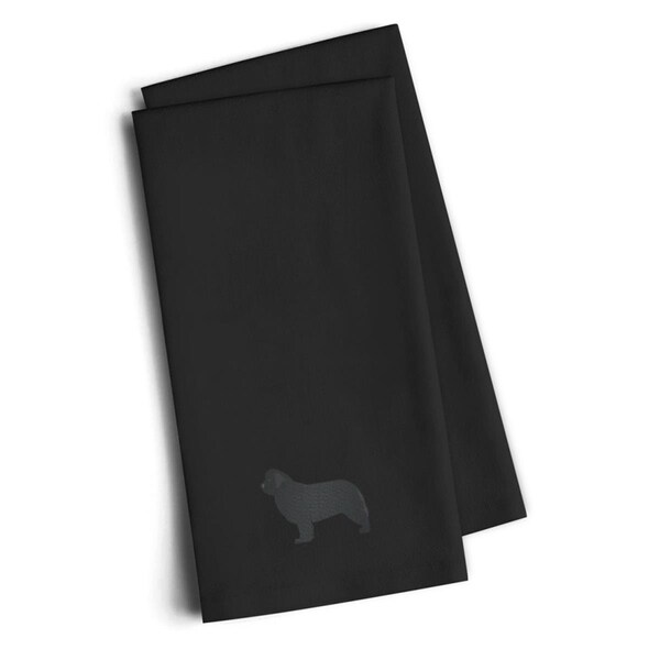 Carolines Treasures Newfoundland Black Embroidered Kitchen Towel, Set of 2 - BB3464BKTWE