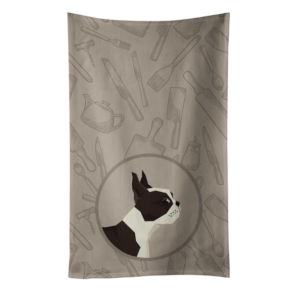 Carolines Treasures Boston Terrier in the Kitchen Kitchen Towel - CK2172KTWL
