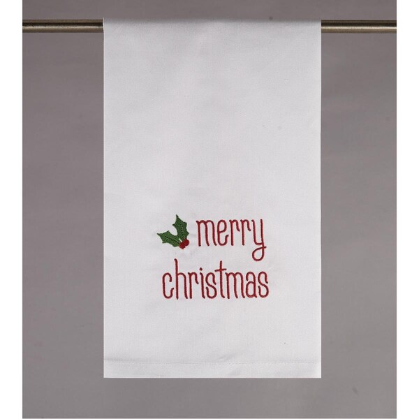 Peking Handicraft 16 x 25 in. Merry Christmas Embroidered Kitchen Towel, 4PK - 04TG234WC