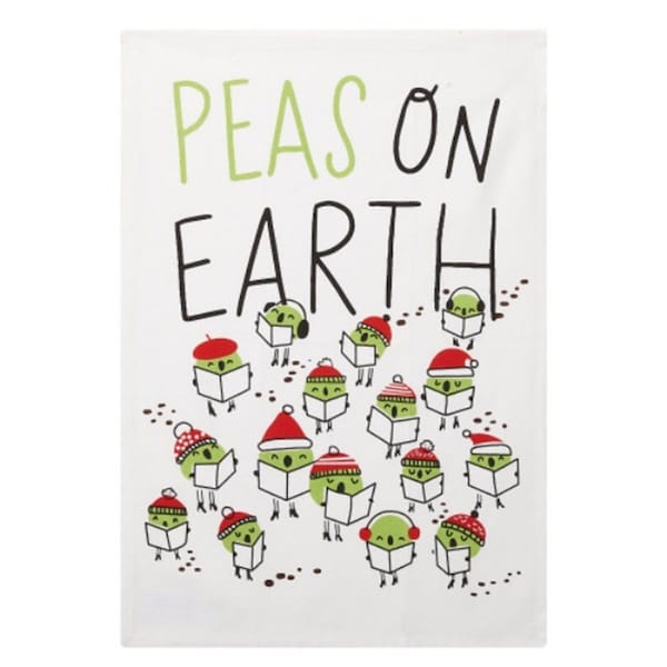 Peking Handicraft 18 x 25 in. Peas on Earth Kitchen Towel, 2PK - 04HLL30C