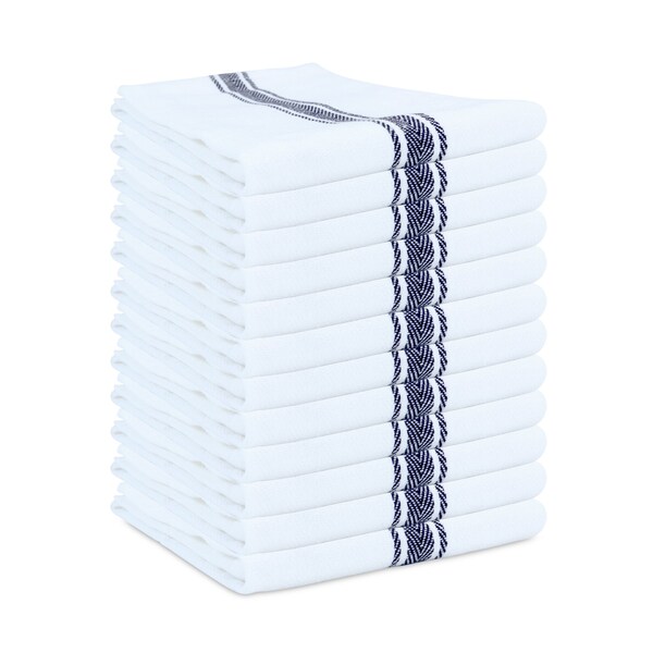 Monarch Brands Herringbone Tea Towels - Black, 12PK - PNP-SC-HTBK-24
