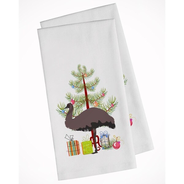 Carolines Treasures Emu Christmas White Kitchen Towel, 2PK - BB9289WTKT