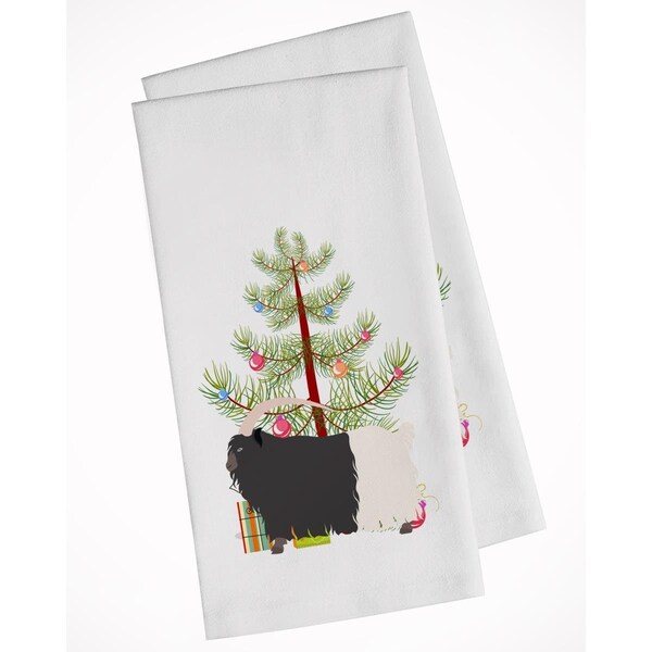 Carolines Treasures Welsh Black-Necked Goat Christmas White Kitchen Towel, 2PK - BB9254WTKT