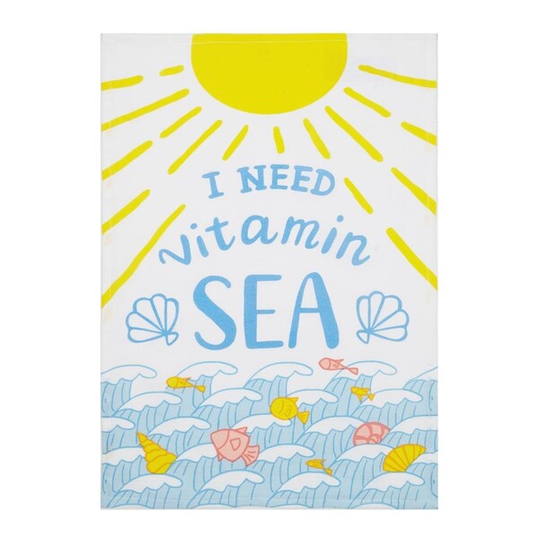 Peking Handicraft 18 x 25 in. I Need Vitamin Sea Kitchen Towel, 4PK - 04JES126WC