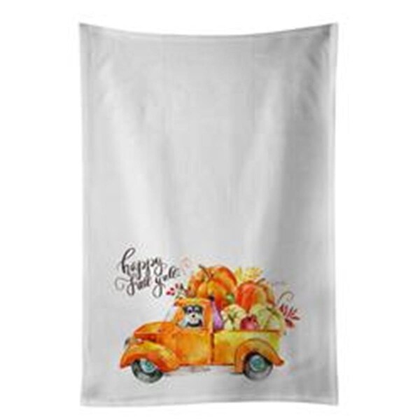 Carolines Treasures 28 x 19 in. Fall Harvest Schnauzer White Dish Towels Kitchen Towel, 2PK - CK2627WTKT