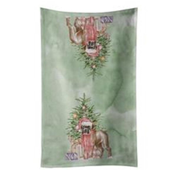 Carolines Treasures 25 x 15 in. Christmas Boxer Puppy Kitchen Towel, Multi Color - CK8242KTWL