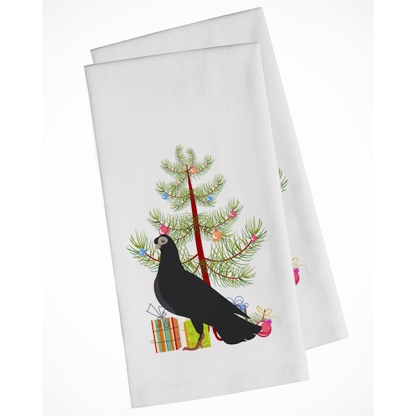 Carolines Treasures Budapest Highflyer Pigeon Christmas White Kitchen Towel, 2PK - BB9314WTKT