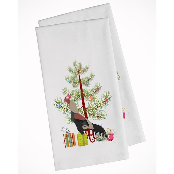 Carolines Treasures Kulang Chicken Christmas White Kitchen Towel, 2PK - BB9205WTKT