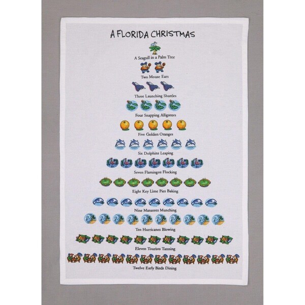 Tarifa 18 x 26 in. A Florida Christmas Kitchen Towel, 6PK - TA3679692