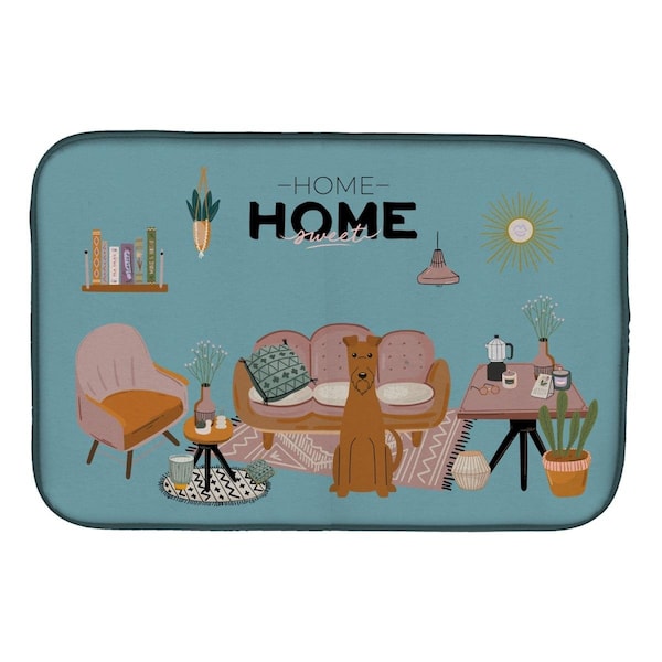Carolines Treasures 14 x 21 in. Irish Terrier Sweet Home Dish Drying Mat - CK7907DDM