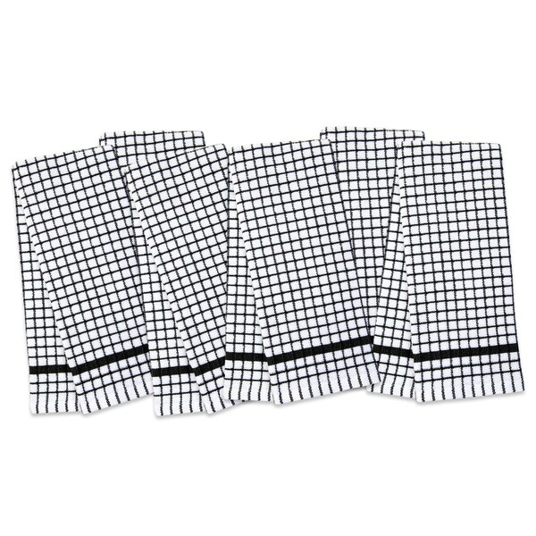 Monarch Brands Classic Checkered Kitchen Towels , Black, 6PK - P-SC-CHK-KT-BLK