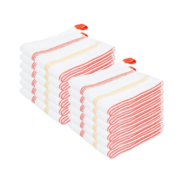 Monarch Brands Premier Dishcloths Striped - Yellow, Saffron, 12PK - P-SC-DC-STYSF