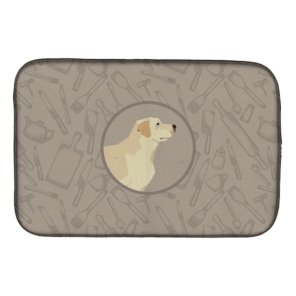 Carolines Treasures Labrador Retriever in the Kitchen Dish Drying Mat - CK2196DDM