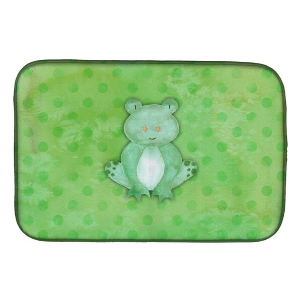 Carolines Treasures Polkadot Frog Watercolor Dish Drying Mat - BB7388DDM